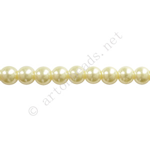 Ivory - Chinese Glass Pearl - 8mm - 32"