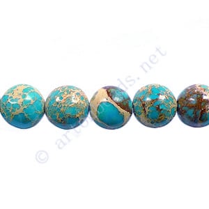 Imperial Jasper - Turquoise Blue - Round - 8mm