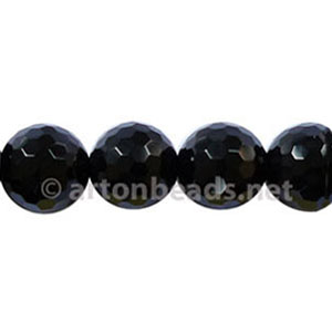 Black Agate - Faceted Round - 10mm