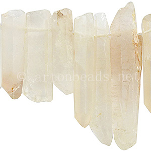 Matte Crystal Quartz - Teeth - 7x20 - 14x35mm - 15"