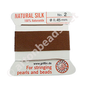 Silk Bead Cord - Brown - Size No.2