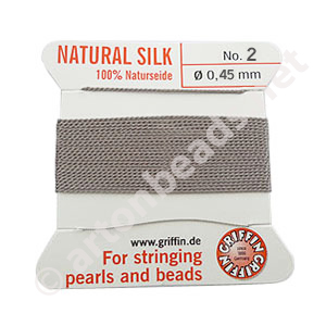 Silk Bead Cord - Grey - Size No.2