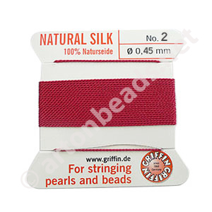 Silk Bead Cord - Garnet - Size No.2