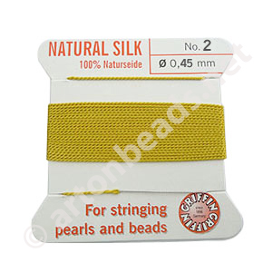 Silk Bead Cord - Yellow - Size No.2