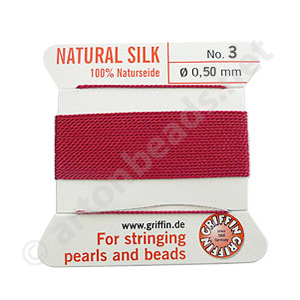 Silk Bead Cord - Garnet - Size No.3