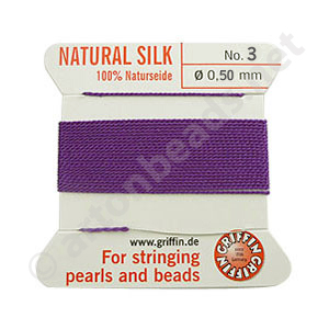 Silk Bead Cord - Amethyst - Size No.3