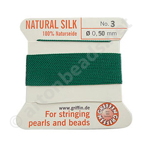 Silk Bead Cord - Green - Size No.3