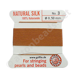 Silk Bead Cord - Carnelian - Size No.3
