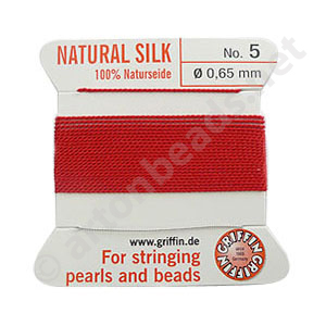 Silk Bead Cord - Red - Size No.5