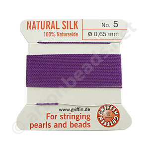 Silk Bead Cord - Amethyst - Size No.5