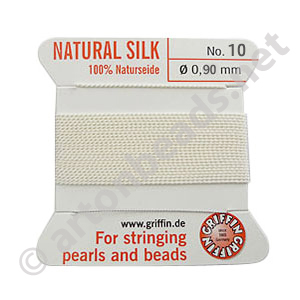Silk Bead Cord - White - Size No.10