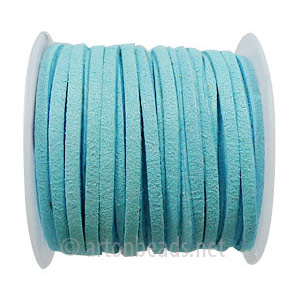 Velvet Flat Cord - Turquoise - 1.4x3mm - 5M - 1 Spool