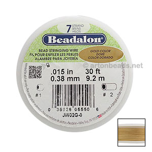 Beadalon Wire 7std - 0.015" - Gold Color