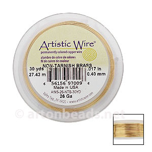 Artistic Wire - Non-Tarnish Brass - 0.40mm - 30Y