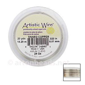 Artistic Wire - Tinned Copper - 0.51mm - 20Y