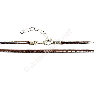 Qualitied Waxed Cotton Cord With Clasp - 1.8mmx2 - 17" - Click Image to Close