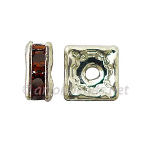 Crystal Squaredelle - Smoked Topaz - 6mm - 10pcs