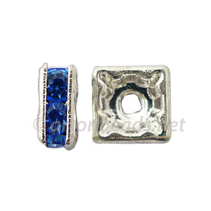 Crystal Squaredelle - Sapphire - 6mm - 10pcs - Click Image to Close