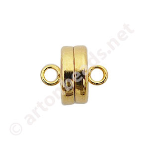 Magnetic Clasp - 18k Gold Plated - 9.3x8mm - 2pcs