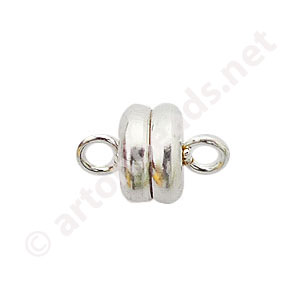 Magnetic Clasp - 925 Silver Plated - 9x6mm - 2pcs