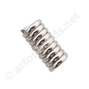 *Coil No Loop - White Gold Plated - 2mm - 100pcs