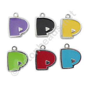 Enamel Charm - Alphabet - P