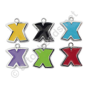 Enamel Charm - Alphabet - X