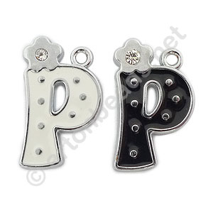 Enamel Charm - Alphabet - P