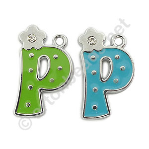 Enamel Charm - Alphabet - P