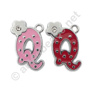 Enamel Charm - Alphabet - Q