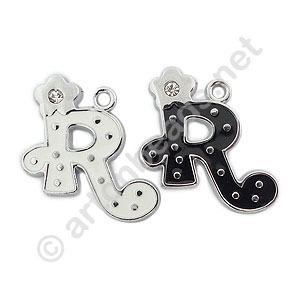 Enamel Charm - Alphabet - R