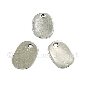 Casting Charm - Tag - Antique Silver Plated - 8x11mm - 30pcs