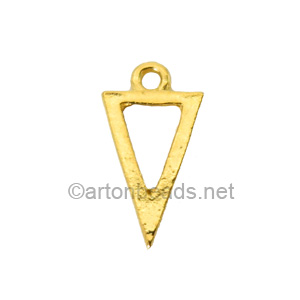 Casting Charm - Triangle - 12x22mm - 8pcs - Click Image to Close