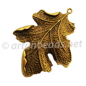 Casting Charm - Leaf - 50x67mm - 1pc - Click Image to Close