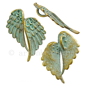 Casting Charm - Wings - 32.4x43.8mm - 2pcs - Click Image to Close