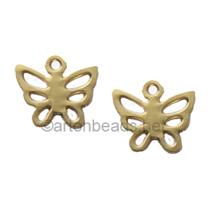 Filigree Stamping Charms-Butterfly-18K Gold Plated-7mm-20pcs