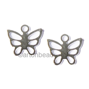Filigree Stamping Charms-Butterfly-925 Silver Plated-7mm-20pcs