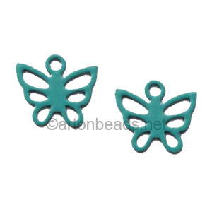 Filigree Stamping Charms-Butterfly-Turquoise-7mm-20pcs