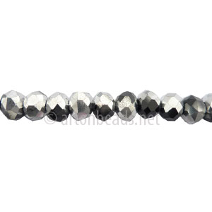 Black + Silver - 4x6mm Chinese Machine Cut Crystal A+ - Click Image to Close