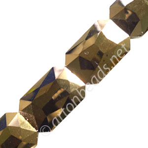 Chinese Crystal Pieces (#22) - 33x24mm - Light Dorado