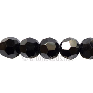 Chinese Crystal Bead - Faceted Round - Jet - 8mm