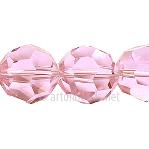 Chinese Crystal Bead - Faceted Round - Light Rose - 16mm