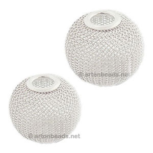 Mesh Beads - 925 Silver Plated - 20mm & 25mm