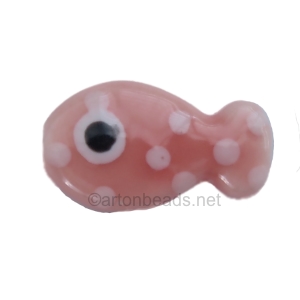 Ceramic Beads - Fish - 11X19mm - 7pcs - Peach