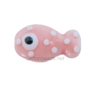 Ceramic Beads - Fish - 11X19mm - 7pcs - Pink
