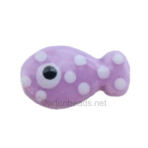 Ceramic Beads - Fish - 11X19mm - 7pcs - Purple