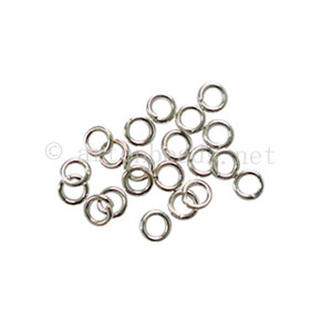 *Jump Ring - White Gold Plated - 0.6x3.2mm - 250pcs