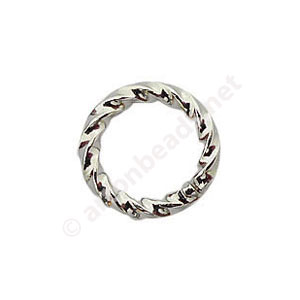 Twist Ring - White Gold Plated - 1.1x8mm - 50pcs