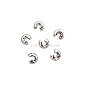 Crimp Cover - 925 Silver Plated - 3mm - 100pcs
