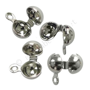 Knot Cover - White Gold Plated - 5.9mm - 16pcs